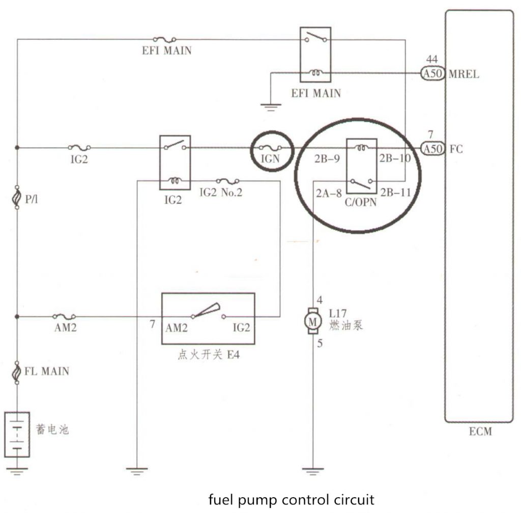 Corolla fuel pump control circuit 1