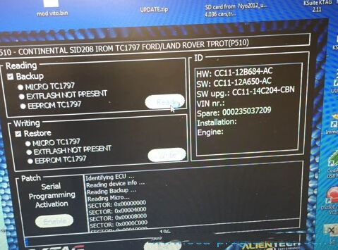 How to read Ford Transit SID208 ECU-8