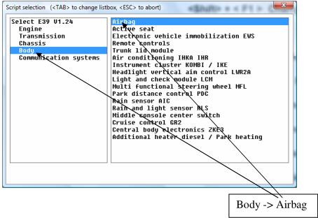 How To Check and Reset BMW E39 Airbag Fault By INPA (2)