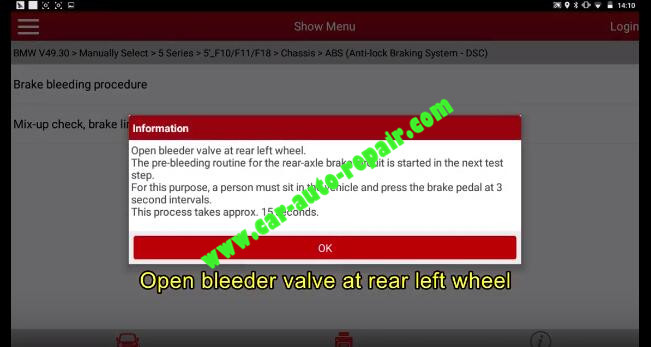 BMW F Chassis 2011 Bleeding ABS Brake Operation Guide (5)