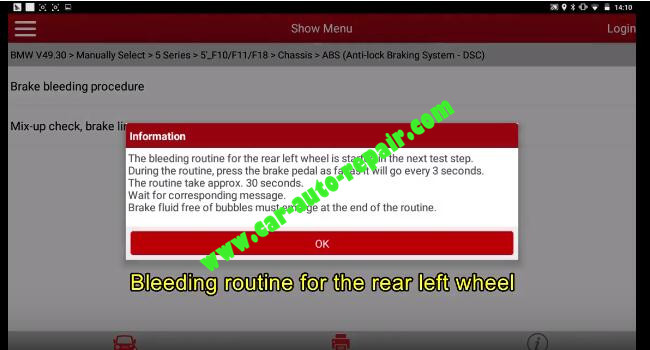 BMW F Chassis 2011 Bleeding ABS Brake Operation Guide (6)