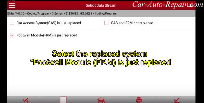 How to Coding for BMW E-series Footwell Module (FRM) by X431 (2)