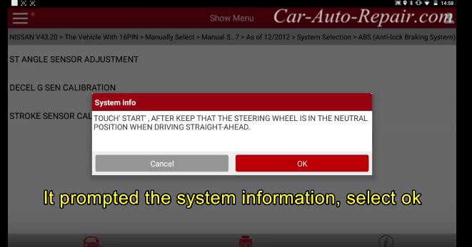 How to Reset Nissan Steering Angle Sensor (2009~2014) (3)