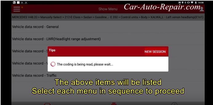 Mercedes Benz E-series(212,207) 2010 Headlight Coding Guide (2)