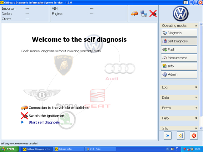 Odis VW software de diagnóstico de grupo 