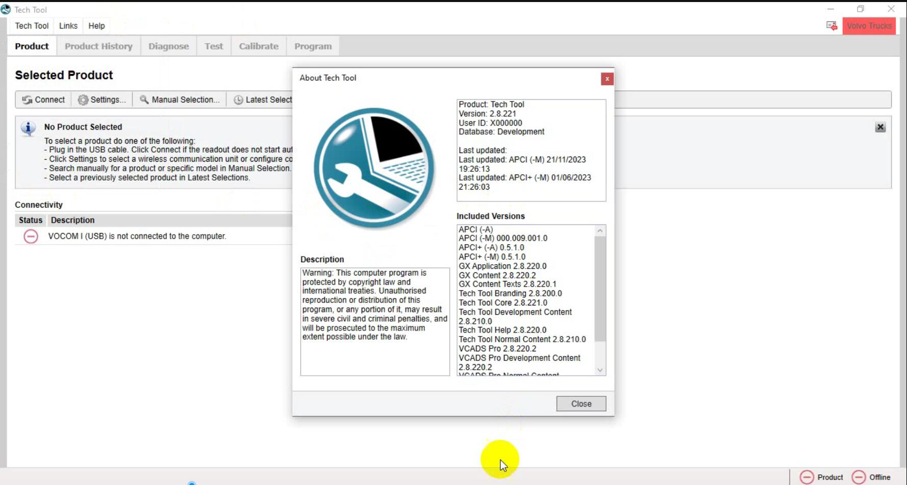 2023 Volvo PTT Premium Tech Tool PTT 2.8.221