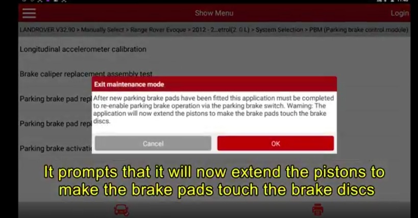 Range Rover Evoque 2012 Parking Brake Pad Replacement Matching (7)