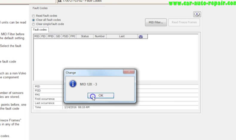 Volvo Premium Tech Tool PTT Clear Inactive Fault Code (9)