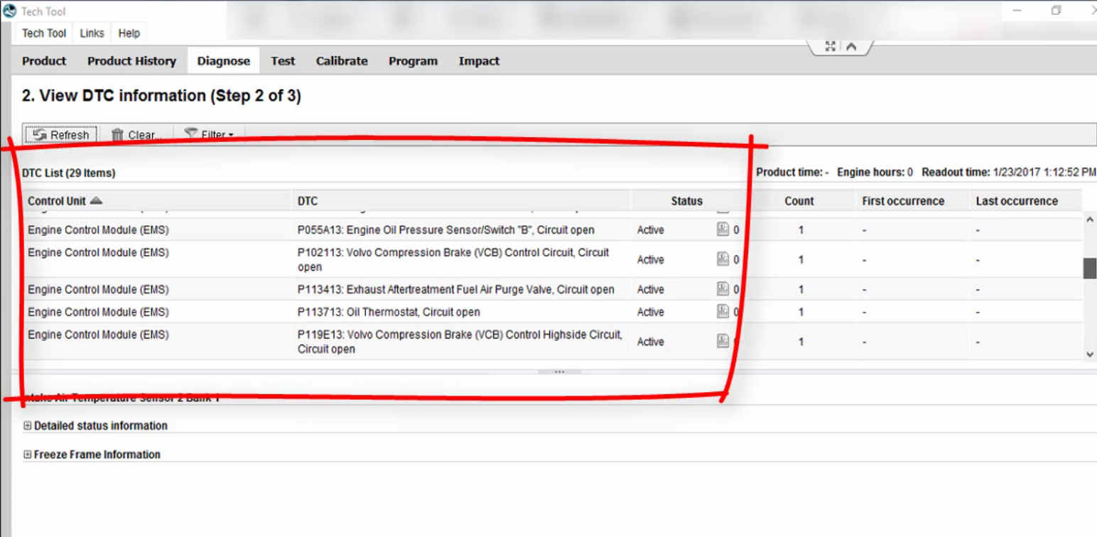 How to Use Volvo PTT Diagnostic a Fault Code (3)