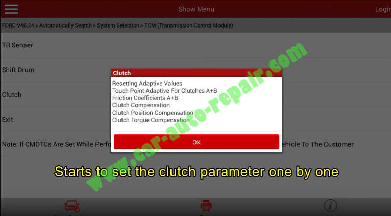 Ford Focus TCM Adaptive Learning,Clutch Learning by Launch X431 (13)