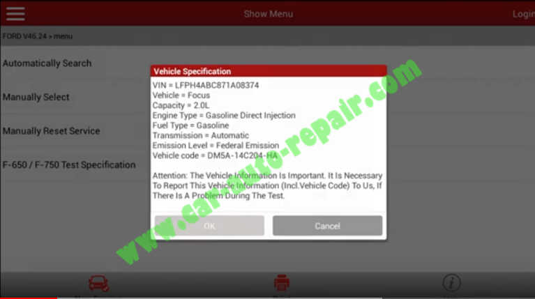 Ford Focus TCM Adaptive Learning,Clutch Learning by Launch X431 (3)