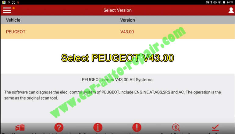 Peugeot 408 2011 Steering Wheel Angle Sensor Calibrating by X431 (1)