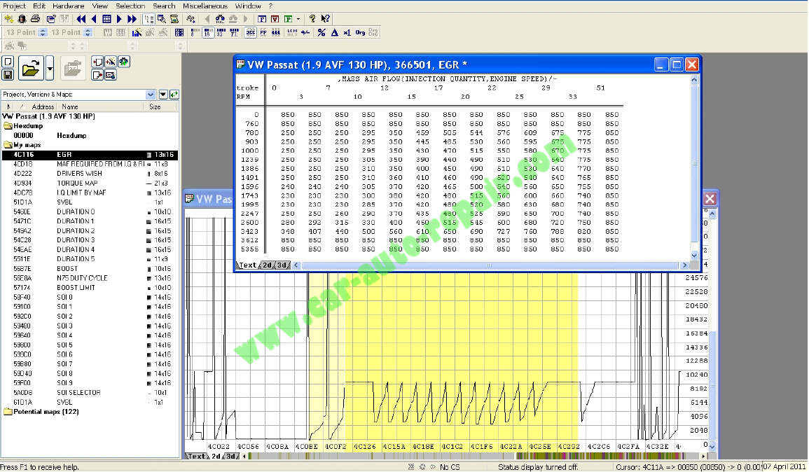 WinOLS Remap Exhaust Gas Recirculation (EGR) Map in The ECU (3)