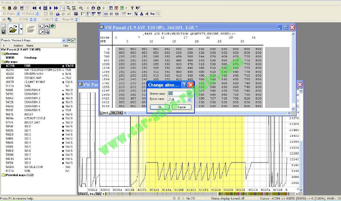 WinOLS Remap Exhaust Gas Recirculation (EGR) Map in The ECU (6)