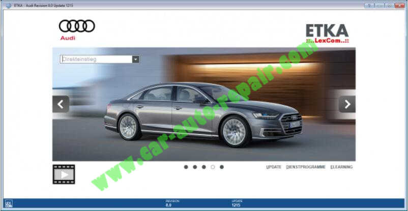 This post share ETKA 8 free download,which is the newest full version of the original VW/SEAT/SKODA/AUDI Electronic Parts Catalogue including the latest updates.Hope it is helps! 1 ETKA 8 Free Download: https://mega.nz/#F!kFFRhZAL!0t1htOBmE7_spz_XwpQ21w Related Content: How to Update ETKA 7.5 Plus to ETKA 8 ETKA 7.5 Plus Electronic Parts Catalogue Free Download & Installation Windows 7/8/10 How to install ETKA 8? 1Download all .rar Files, extract it and start ETK8_2018-V1.exe The Installation Wizard will guide you through the installation. Needed Files in the attached link: ETKA8_Germany_International_2018.part01-16.rar Note:Use WINRAR or 7-ZIP to decompress the Files or you'll get "Wrong Password" Error ! Choose language version:Germany or International 2 Please select one of the following Windows Options: Window 7 (32 bit) Window 7 (64 bit) Window 8 (32 bit) Window 8 (64 bit) Window 8.1 (32 bit) Window 8.1 (64 bit) Window 10 (32 bit) Window 10 (64 bit) 3 4 5 Please select one of the following options: 6 2The Install Password (not archives password) is: LexCom@ETK8_2018-V1 Note: Please type in the password manually, the setup doesn't like Copy & Paste. 7 3The install process continues with the necessary Hardlock Driver Installation. 8 4The System will be restarted automatically, if not please do it manually. 5Your ETKA 8 is now READY - if you have an x86 (32Bit) system. If you have ETKA installed on a x64 (64 bit) system, please read on! NEW - ETKA is now running on x64 (64Bit) systems too - NEW In 64Bit systems we have to emulate the Hardlock manually. 1Download the Applicationx64.rar File and extract it. Needed Files in the attached link: Applicationx64.rar 2 Before you can start the Hardlock Emulator Installation, be sure you have installed the Windows Update KB3033929 (just for Windows 7 x64), if not please install WIN7_KB3033929-64.exe. 3Now you can start the Emulator Installation - run ApplicationX64.exe 9 4After the installation, you'll find an Emulator Icon on Desktop - start the Emulator and confirm the installation request. The emulator has to be started. 10 11 11. Your ETKA 8 is now READY - also for your x64 (64Bit) system. Note: The above x64 (64Bit) solution works just fine with this ETKA release. FAQ: What are the Installation Requirements for this program ? - Full Admin rights - At least 25 GB of free available Disk Space - NET-Framework 2.0 or 4.0 - Disable Windows Defender, Firewall, Viruses, and background Programs - Index Drive for fast File search (Checkmark put under: Drive\Properties) How to Update ? To keep you installation up-to-date you can use the Update Link on the desktop ! If you have a problem in installing ETKA in terms of: - mfc100.dll - msvcr100.dll - msvcp100.dll Please download the DLL_PATCH, extract and run it. Needed Files in the attached link: dll_patch.rar