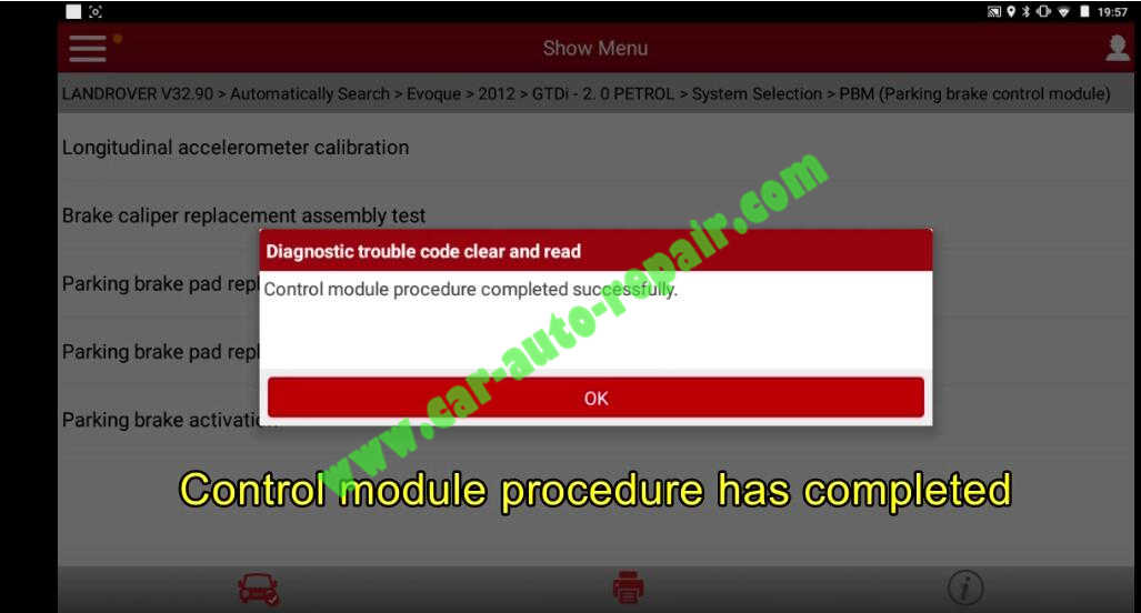 Lauch X431 Calibrate Longitudinal Accelerometer for Range Rover Evoque 2012 (10)