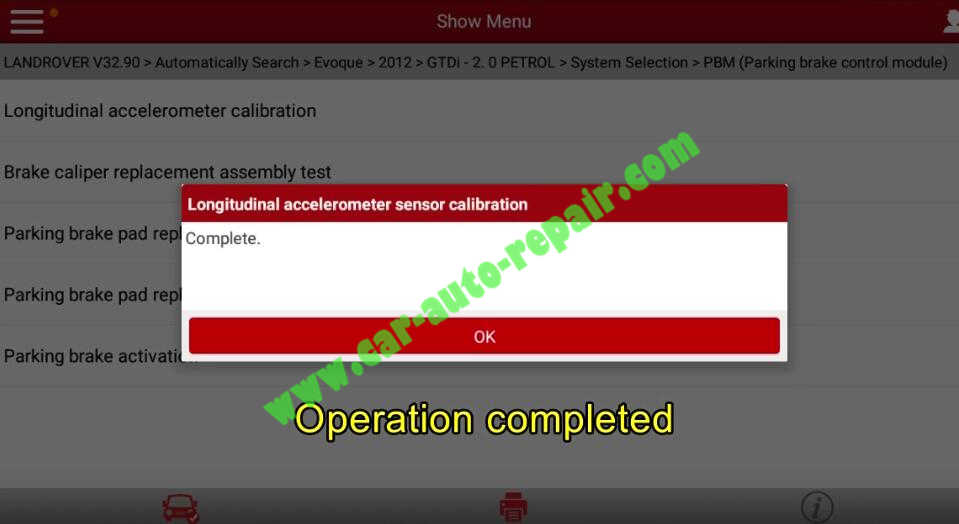Lauch X431 Calibrate Longitudinal Accelerometer for Range Rover Evoque 2012 (8)