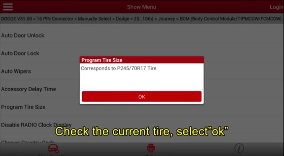 Dodge Joruney 2009 Body Control System Tire Replacement Programming (3)