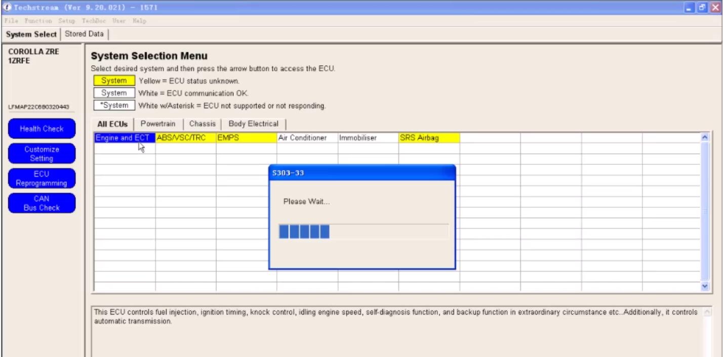 Toyota TIS Techstream Diagnose for Toyota Corolla EX 2011 (9)