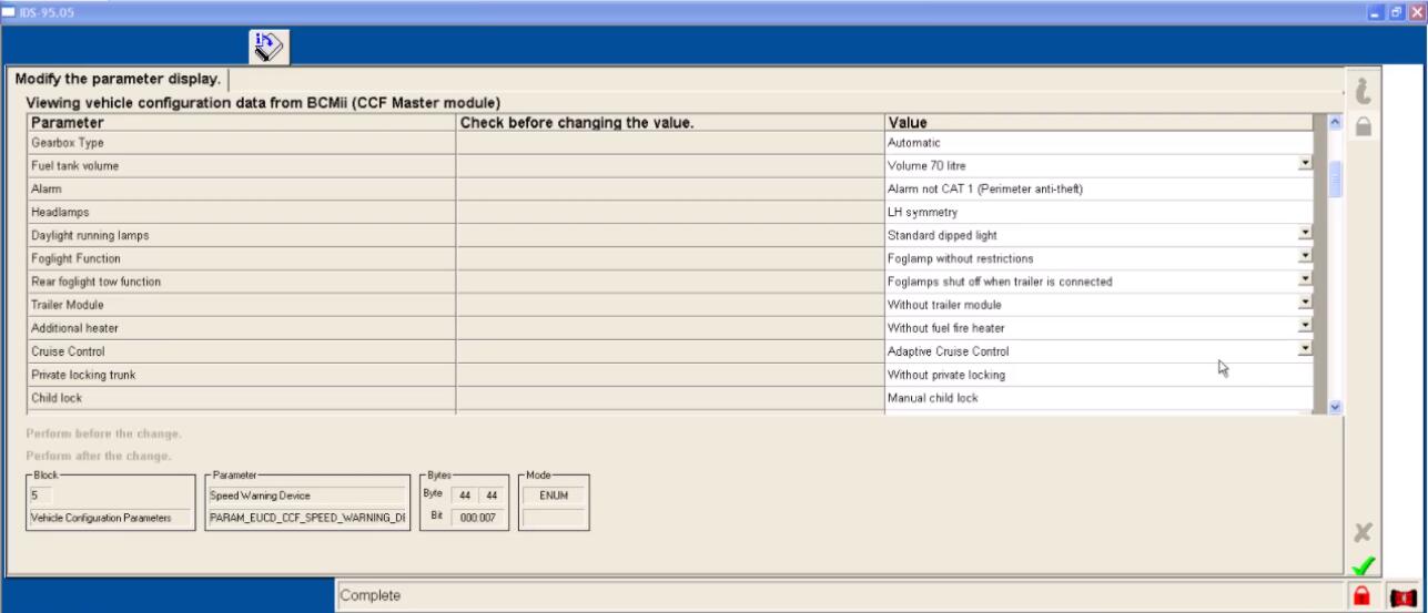 Ford IDS Configure Parameter for Ford Mondeo (17)