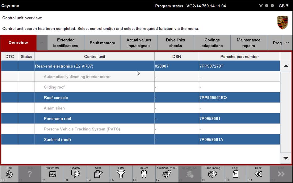 Porsche PIWIS 2 Rear-end Electronics Coding for Cayenne (5)