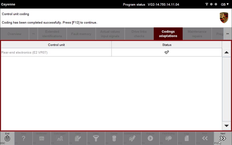 Porsche PIWIS 2 Rear-end Electronics Coding for Cayenne (8)