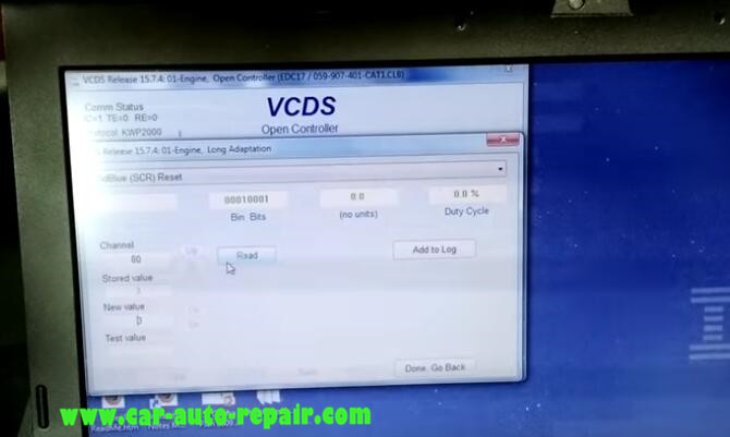 VCDS Reset AdBlue for VW Touareg TDI Diesel 2009 (6