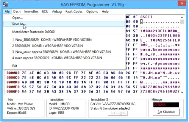 Change-Cluster-Mileage-for-Volkswagen-Passat-by-VAG-EEPROM-3