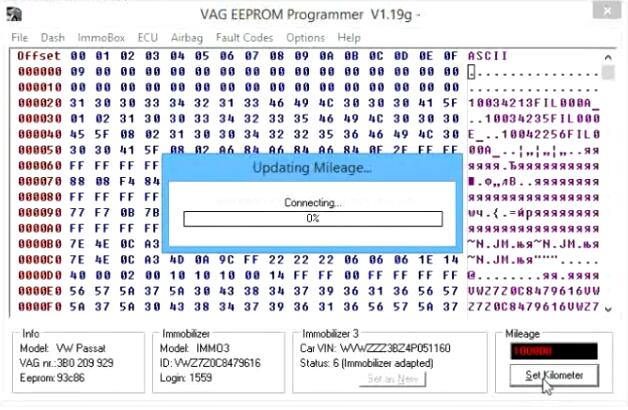 Change-Cluster-Mileage-for-Volkswagen-Passat-by-VAG-EEPROM-6