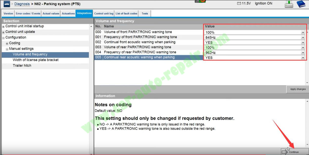 Benz-C204-Parking-Sensor-CodingCalibration-by-Benz-Xentry-9