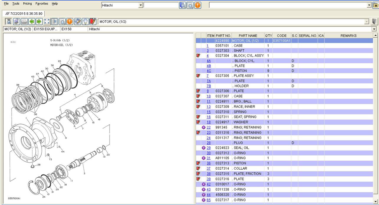 2016 HITACHI Parts Manager Pro 6.5.5 Free Download