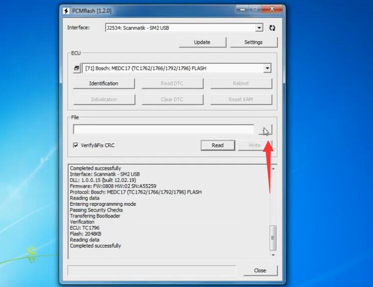 PCMflash-Read-Write-EEPROMFlash-Date-EDC17CP14-on-Bench-11