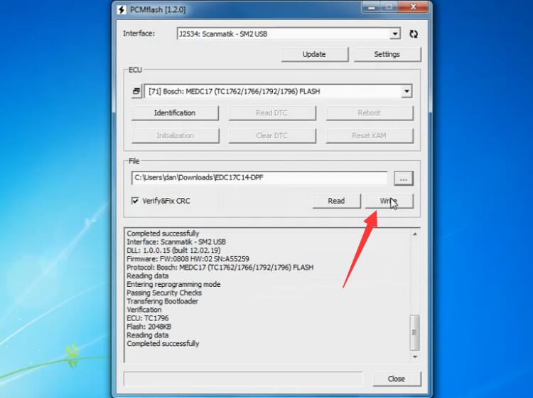 PCMflash-Read-Write-EEPROMFlash-Date-EDC17CP14-on-Bench-13