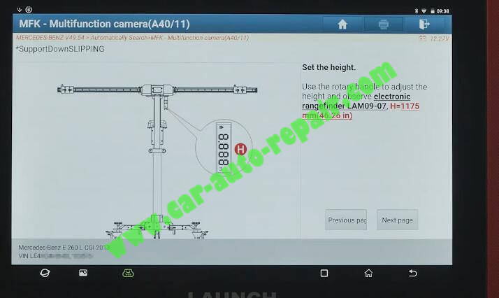 Benz-E260-A28600-DTC-Front-Camera-Calibration-by-Launch-X431-ADAS-12