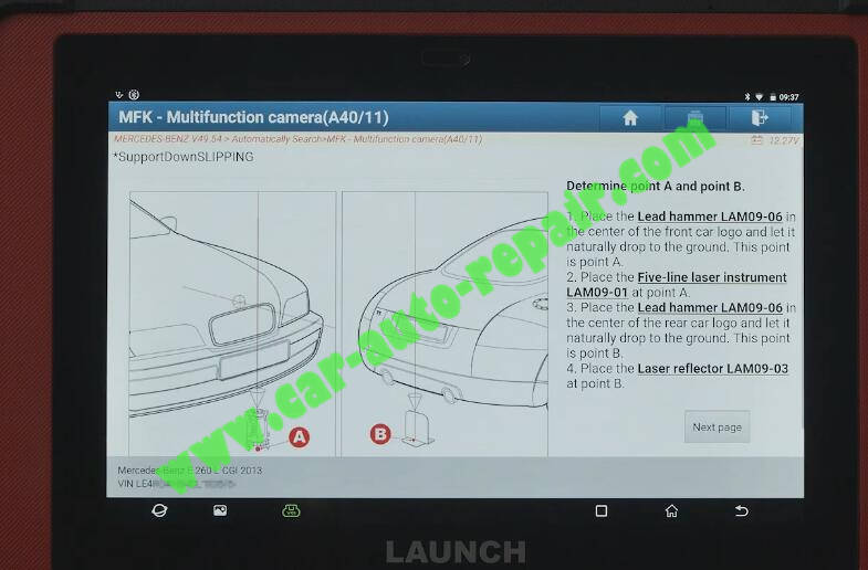 Benz-E260-A28600-DTC-Front-Camera-Calibration-by-Launch-X431-ADAS-7