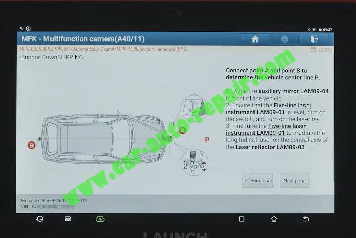 Benz-E260-A28600-DTC-Front-Camera-Calibration-by-Launch-X431-ADAS-8