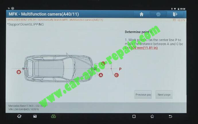 Benz-E260-A28600-DTC-Front-Camera-Calibration-by-Launch-X431-ADAS-9