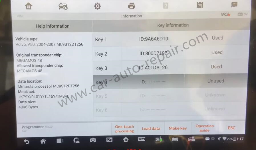 Volvo-V50-2005-All-Key-Lost-Programming-by-Autel-IM608-Pro-11