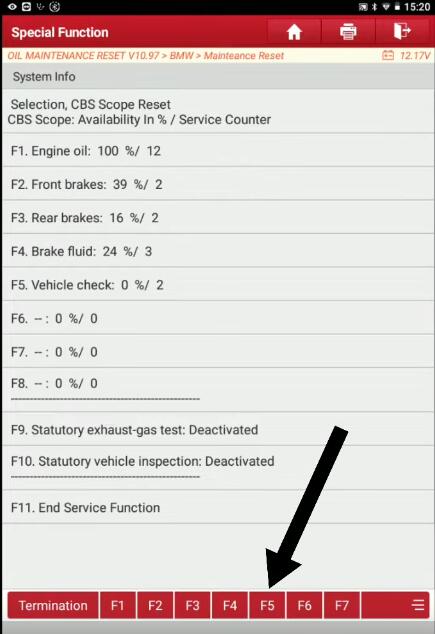 BMW-F-Chassis-Oil-Maintenance-Reset-by-Launch-X431-Pro-11