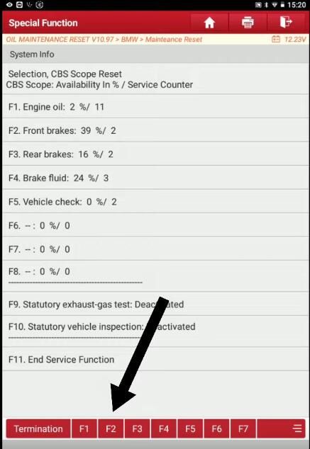 BMW-F-Chassis-Oil-Maintenance-Reset-by-Launch-X431-Pro-8