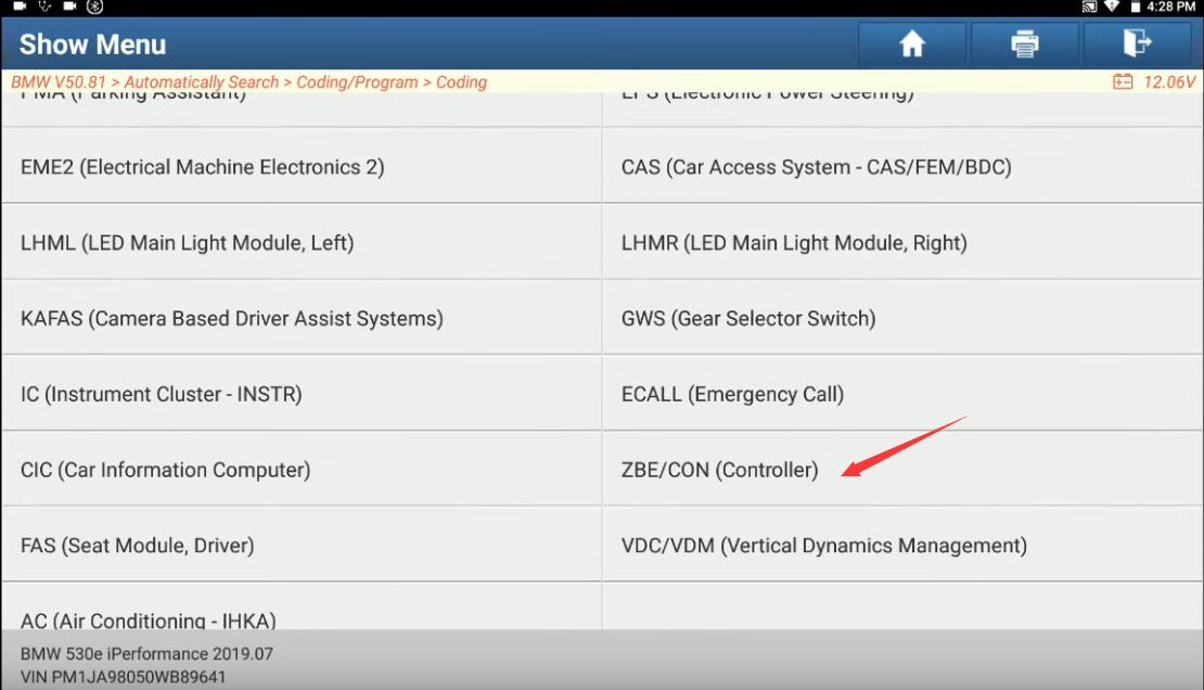 BMW-530e-G30-ZBECON-Controller-Coding-by-Launch-X431-PAD-VII-7