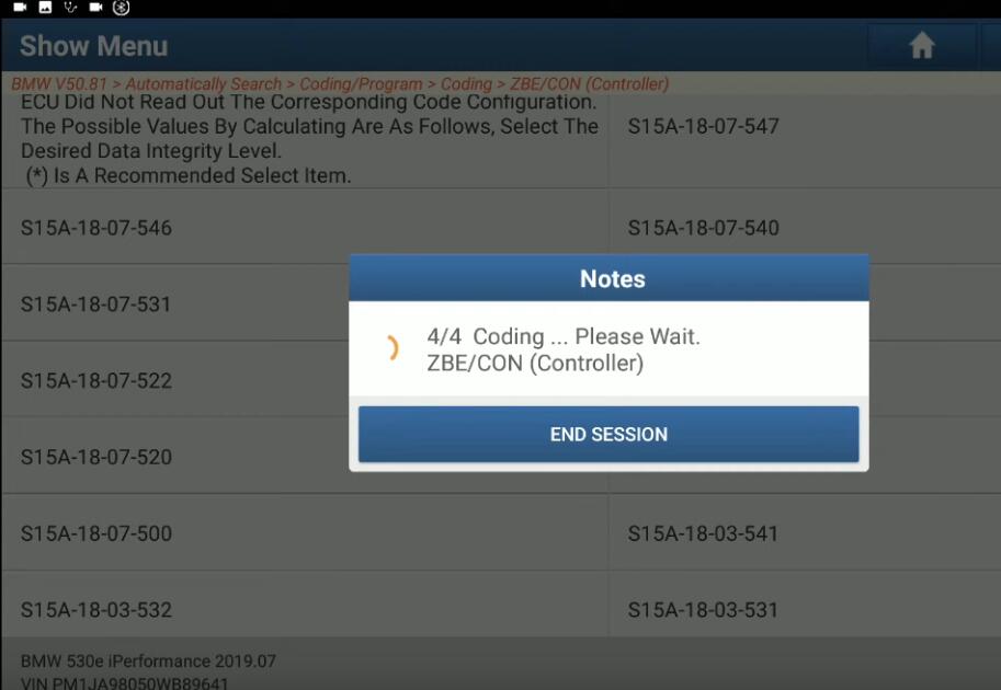 BMW-530e-G30-ZBECON-Controller-Coding-by-Launch-X431-PAD-VII-9