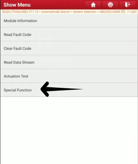 ISUZU-DMAX-2016-C07104B-Steering-Angle-Sensor-Reset-by-Launch-X431-6