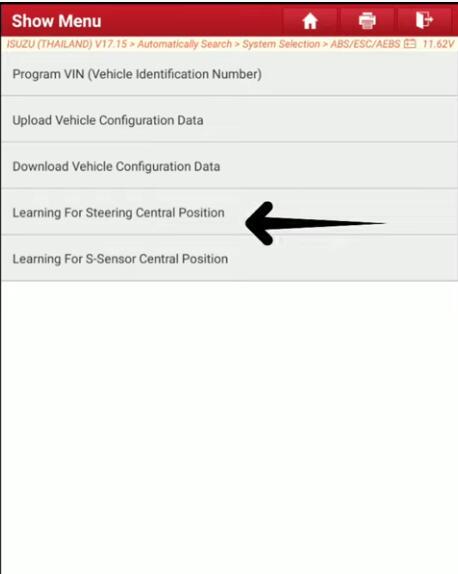 ISUZU-DMAX-2016-C07104B-Steering-Angle-Sensor-Reset-by-Launch-X431-7