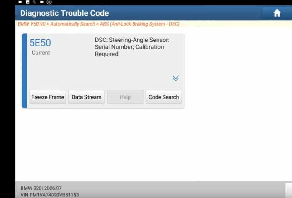 BMW-E90-2006-Steering-Angle-Sensor-Calibration-by-Launch-X431-2