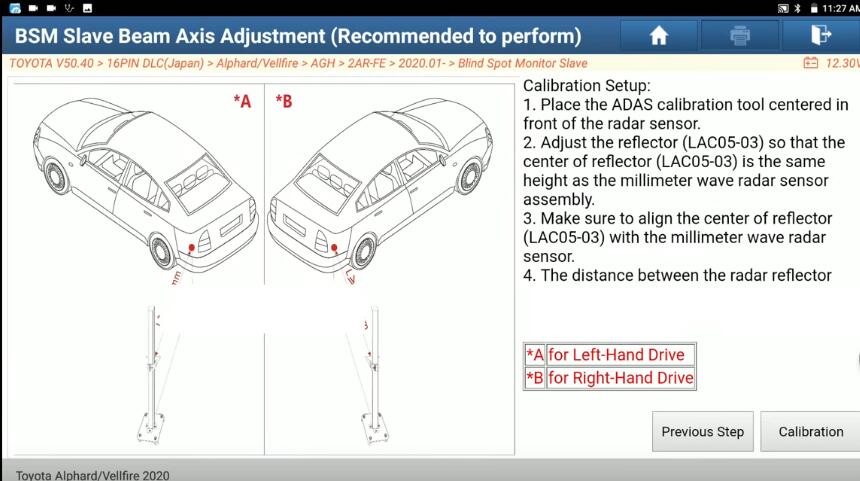 Toyota-Alphard-Blind-Spot-Monitor-Malfunction-Repair-by-Launch-X431-6