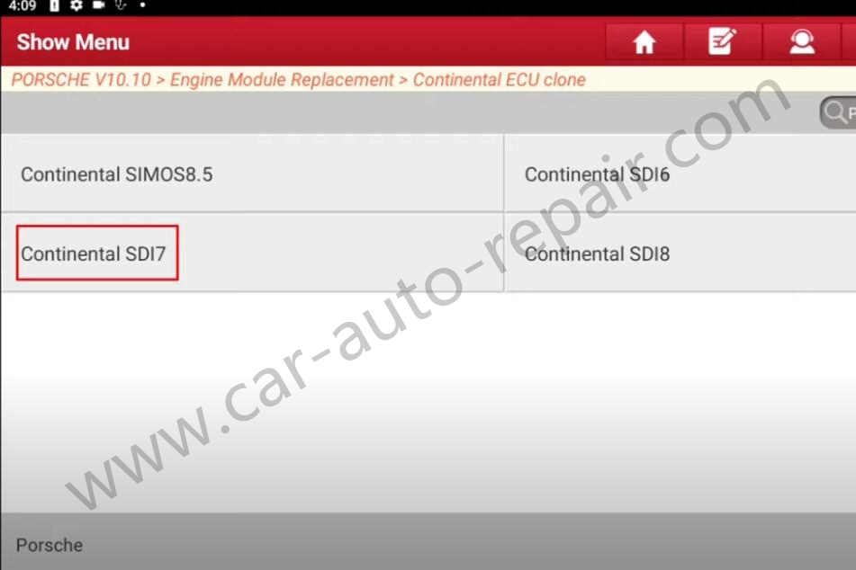Poersche-Continental-SD17-ECU-Clone-by-Launch-X431-IMMO-Pro-4