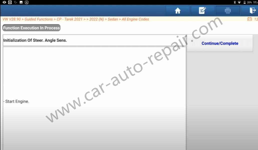 VW-Passat-2019-Steering-Angle-Sensor-B1168F2-Initialized-by-Launch-X431-7