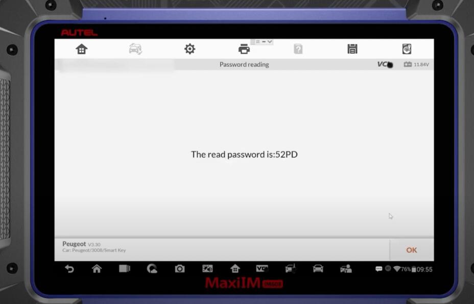 Autel IM608 Calculate Smart Key PIN Code for Peugeot 3008 (7)