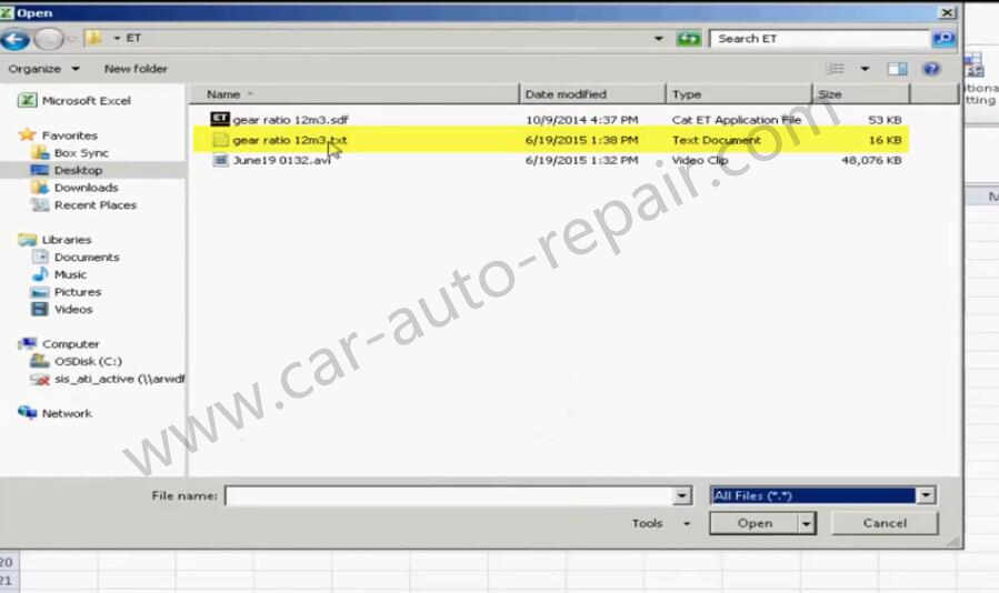 How to Transfer CAT ET Data Log File to Excel (7)